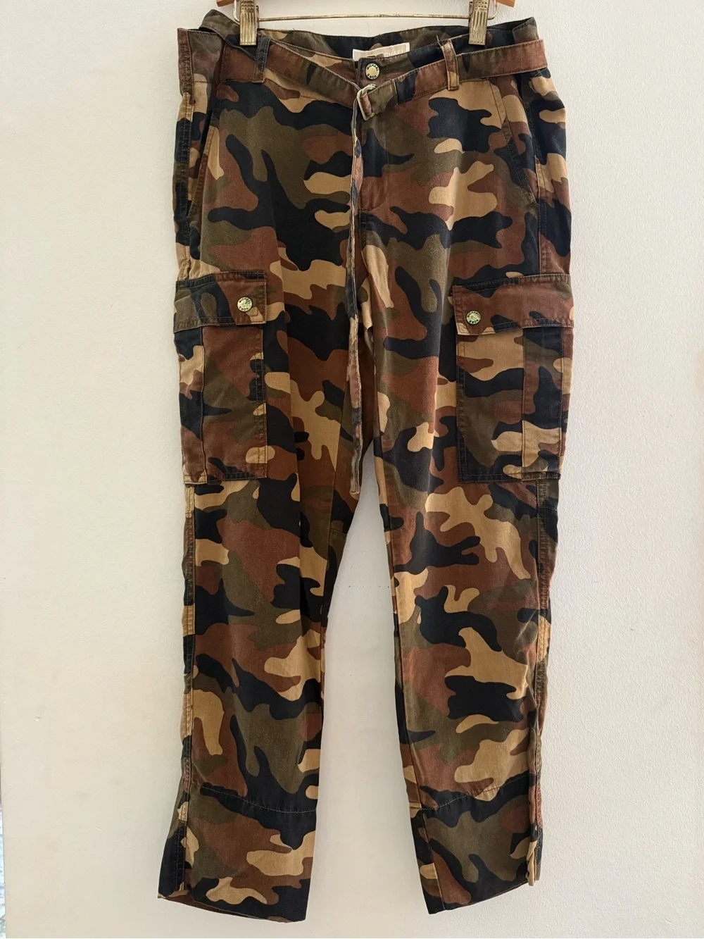Michael Kors Camo Cargo Pants Size 2 Utility Military Camo Straight Leg Cotton